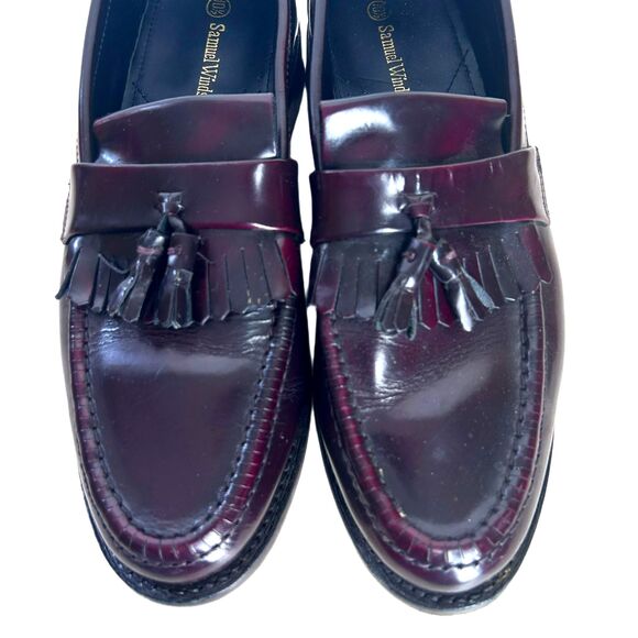 Samuel Windsor Shoes 10.5 Cordovan Brown Loafers Tassel Kiltie NICE! main image 5